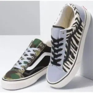 [BUNJANG] Vans Old Skool Style 36 Mismatch Zebra Camo / 반스 올드스쿨 스타일 36 미스매치 지브라 카모 교신