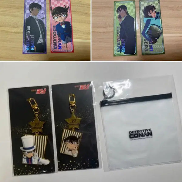 [BUNJANG] Detective Conan 30th Anniversary Keychain & Pouch Set (Jinpei & Heiji) / 명탐정코난 팝업 티켓 특전 진페이 코난 30주년 키링 코난 괴도키드 파우치