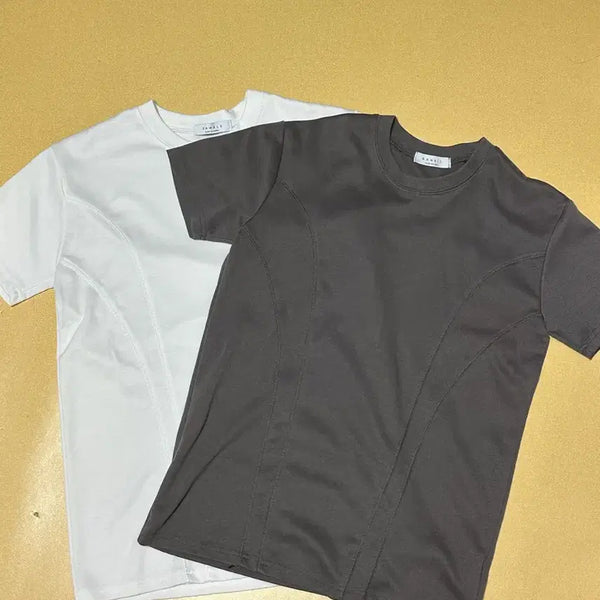 [BUNJANG] Cut and Sew T-Shirt 2-Pack / 절개 티셔츠 2pack