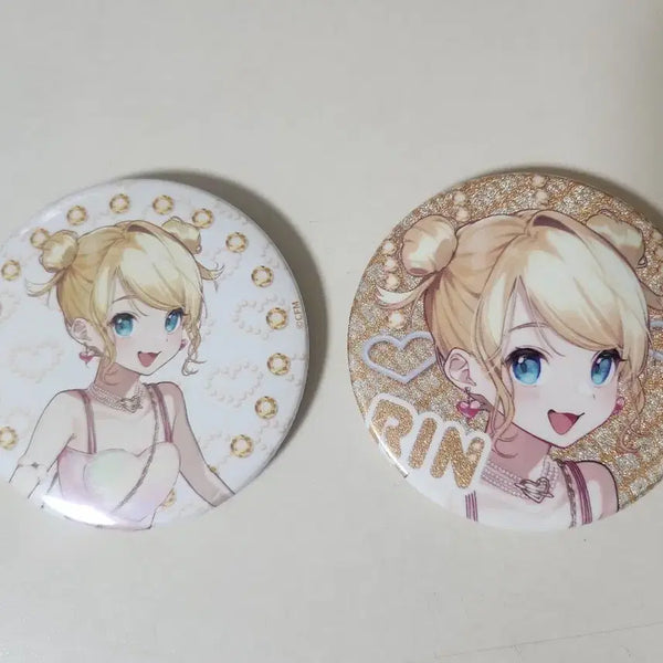 [BUNJANG] Vocaloid Kagamine Rin 14th Anniversary Kuji Set of 2 Can Badges / 보컬로이드 보카로 14주년 쿠지 카가미네 린 캔뱃지 2종 일괄