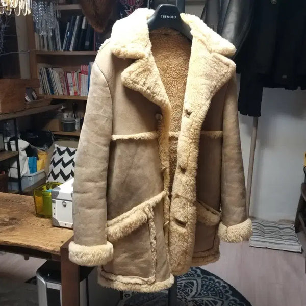 [BUNJANG] Baily's 60s Real Lambskin Shearling Biker Jacket XL / 60.s Baily.s 빈티지 리얼양가죽 무스탕코트 XL