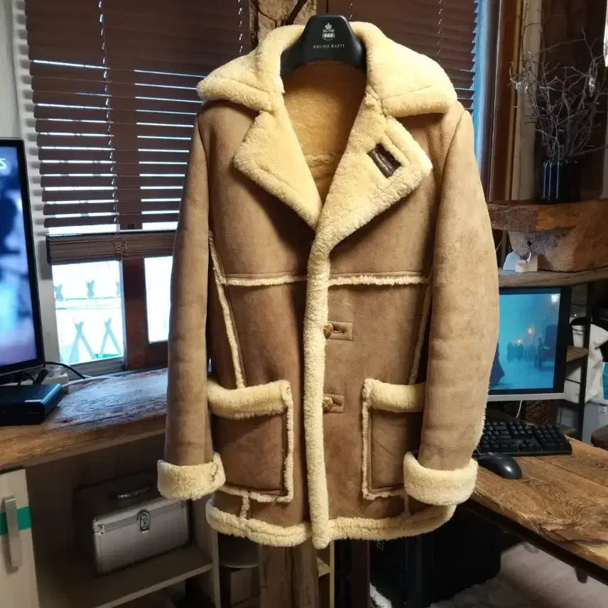 [BUNJANG] Schott 80s Real Lambskin Shearling Leather Biker Jacket / 80.s 쇼트 USA Schott 리얼양가죽 무스탕코트 L