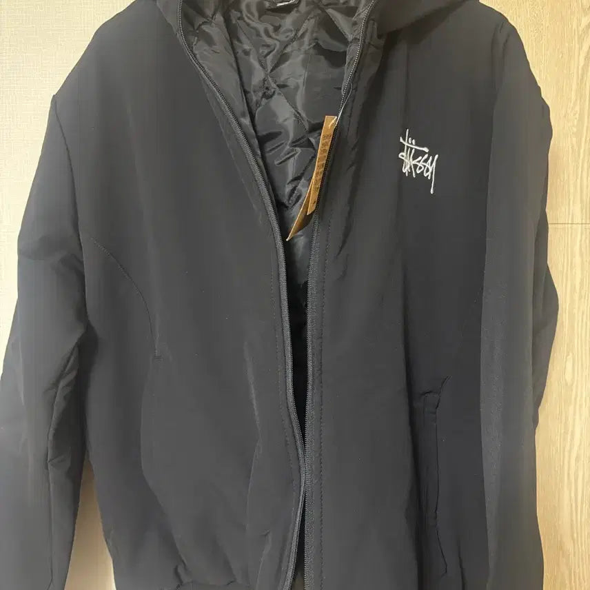 [BUNJANG] Stussy Hooded Padded Jacket Black / 스투시 후드패딩 블랙