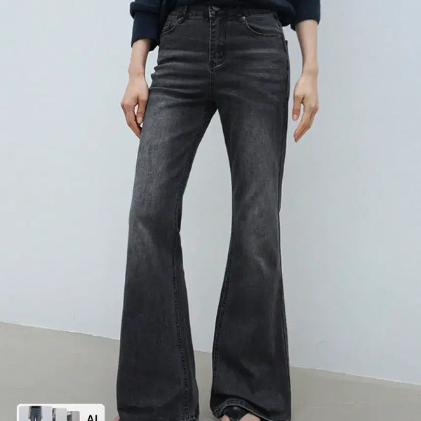 [BUNJANG] Millioncor Black Washing Bootcut Jeans / 밀리언코르 블랙 워싱 부츠컷 청바지