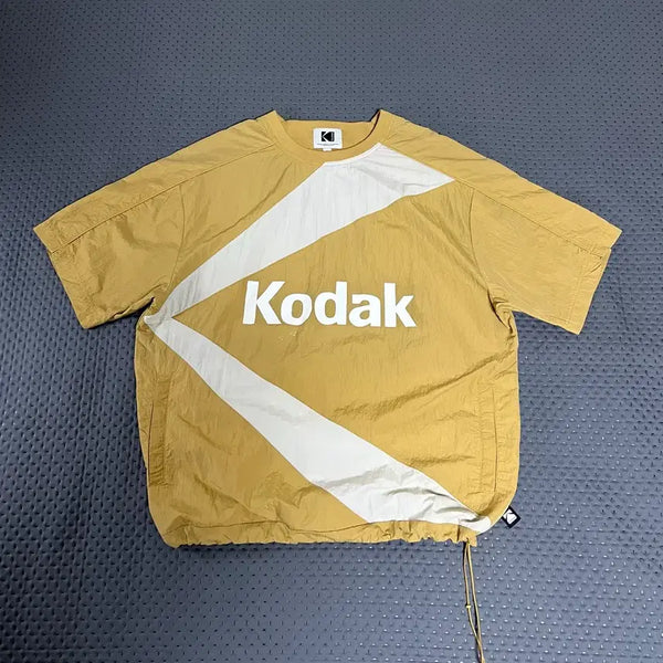 [BUNJANG] Kodak Woven String Short Sleeve T-Shirt L / 코닥 우븐 스트링 반팔 티셔츠 L