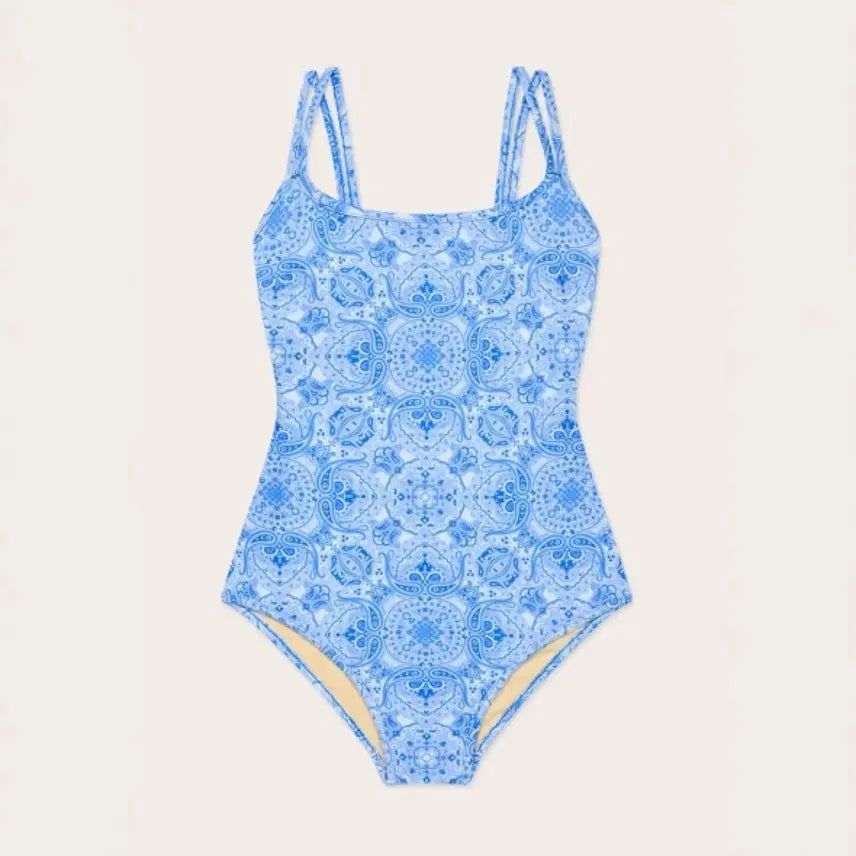 [BUNJANG] Gclef Changdeokgung Edition One-Piece Resort Swimsuit Blue / 지클레프 창덕궁 에디션 원피스 리조트 수영복 BLUE