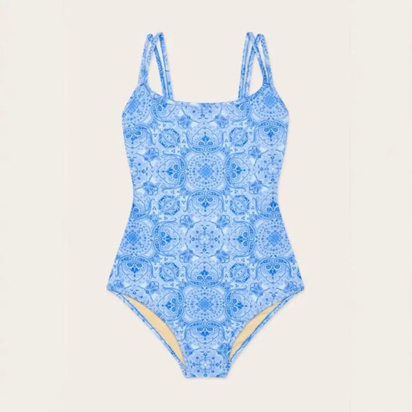 [BUNJANG] Gclef Changdeokgung Edition One-Piece Resort Swimsuit Blue / 지클레프 창덕궁 에디션 원피스 리조트 수영복 BLUE