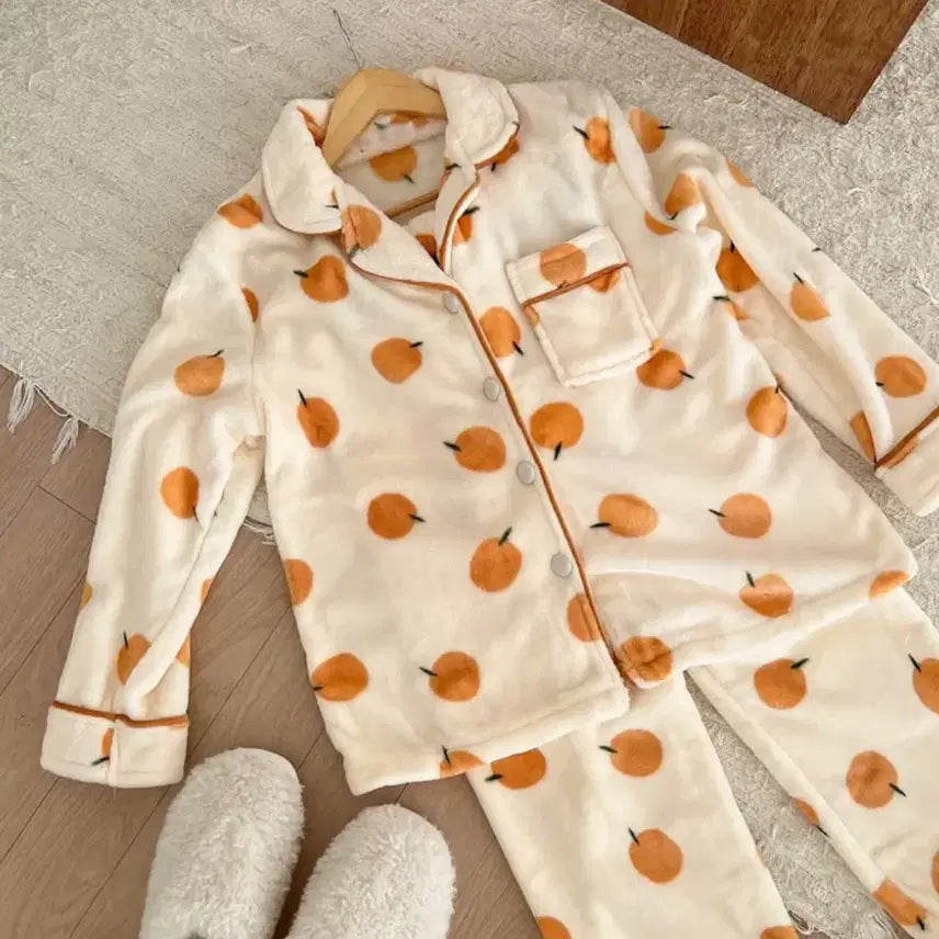 [BUNJANG] Orange Pattern Sleepwear Set / 수면 잠옷 귤 패턴