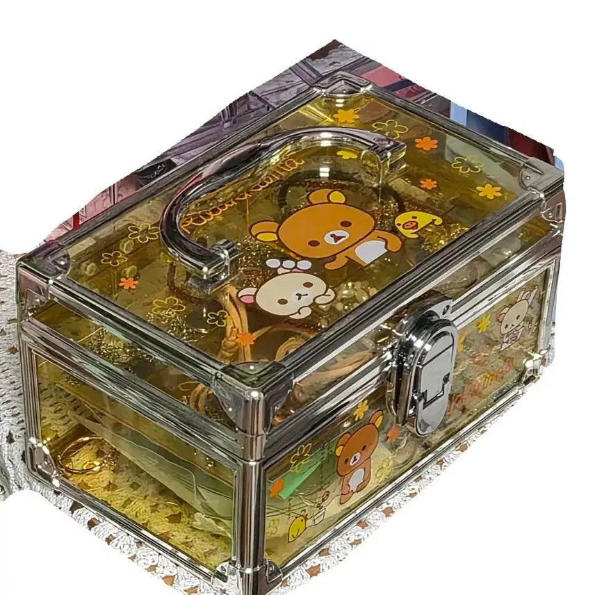 [BUNJANG] Rilakkuma Classic Transparent Vanity Case Makeup Box Accessory Case / 리락쿠마 고전 투명 베니티 케이스 메이크업 박스 소품함 소품케이스 악세서리함 산엑스 산리오 코리락쿠마