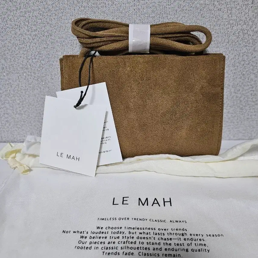 [BUNJANG] LE MAH Natural Cowhide Suede Mini Bag Brown / 천연 소가죽 스웨이드 미니백 브라운