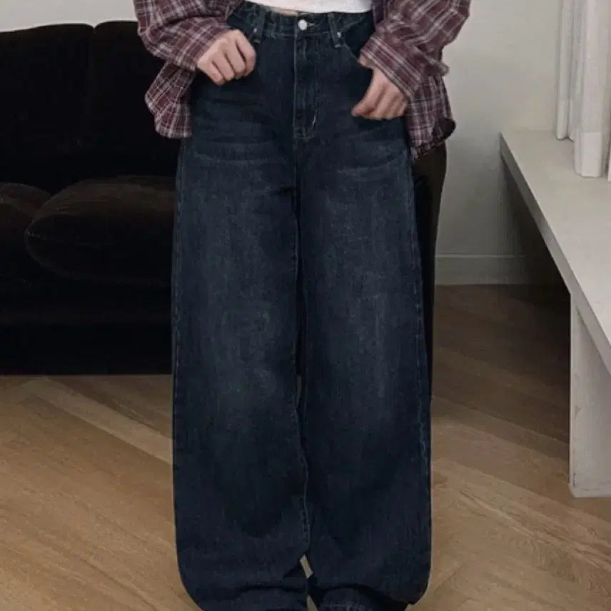 [BUNJANG] Denim Wide Pants / 청바지 와이드 팬츠 진청