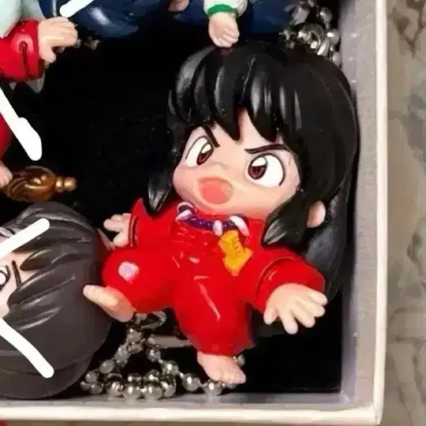 [BUNJANG] Classic Inuyasha Black Haired Half-Demon Figure Keychain Strap / 고전 이누야샤 흑발 이누야샤 반요 피규어 키링 스트랩