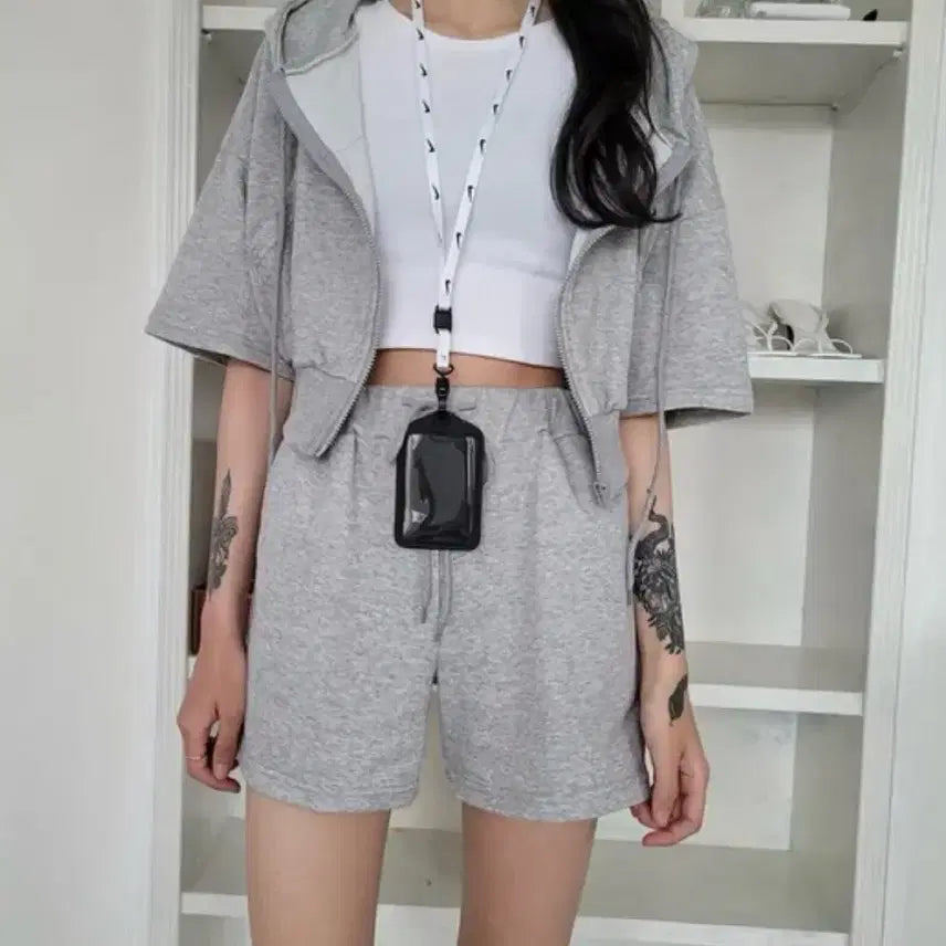 [BUNJANG] Grey Training Shorts / 트레이닝 쇼츠 그레이