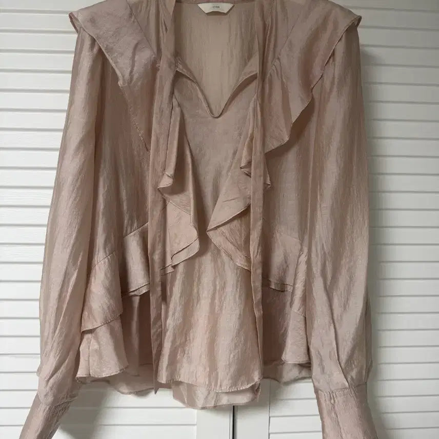 [BUNJANG] ORR Frill Blouse Beige / 오르 프릴 블라우스