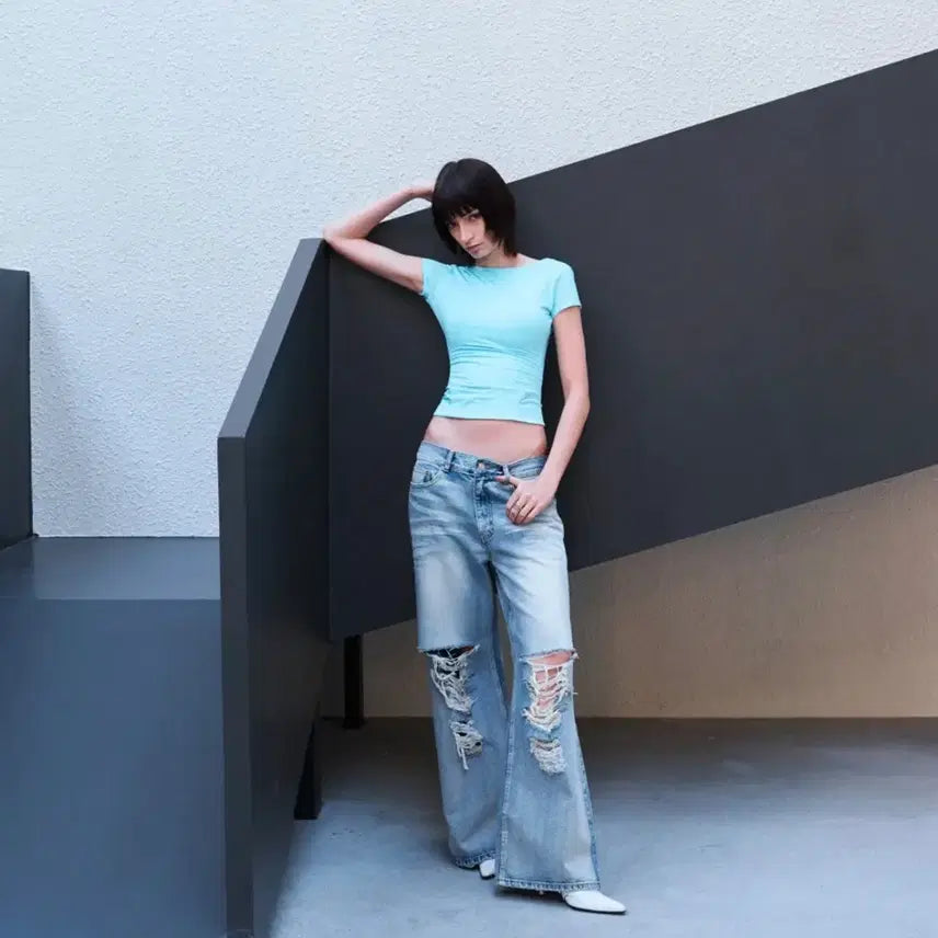 [BUNJANG] SNYDER Distressed Denim Pants (Blue) / 2000아카이브스 스나이더 디스트레스드 데님블루