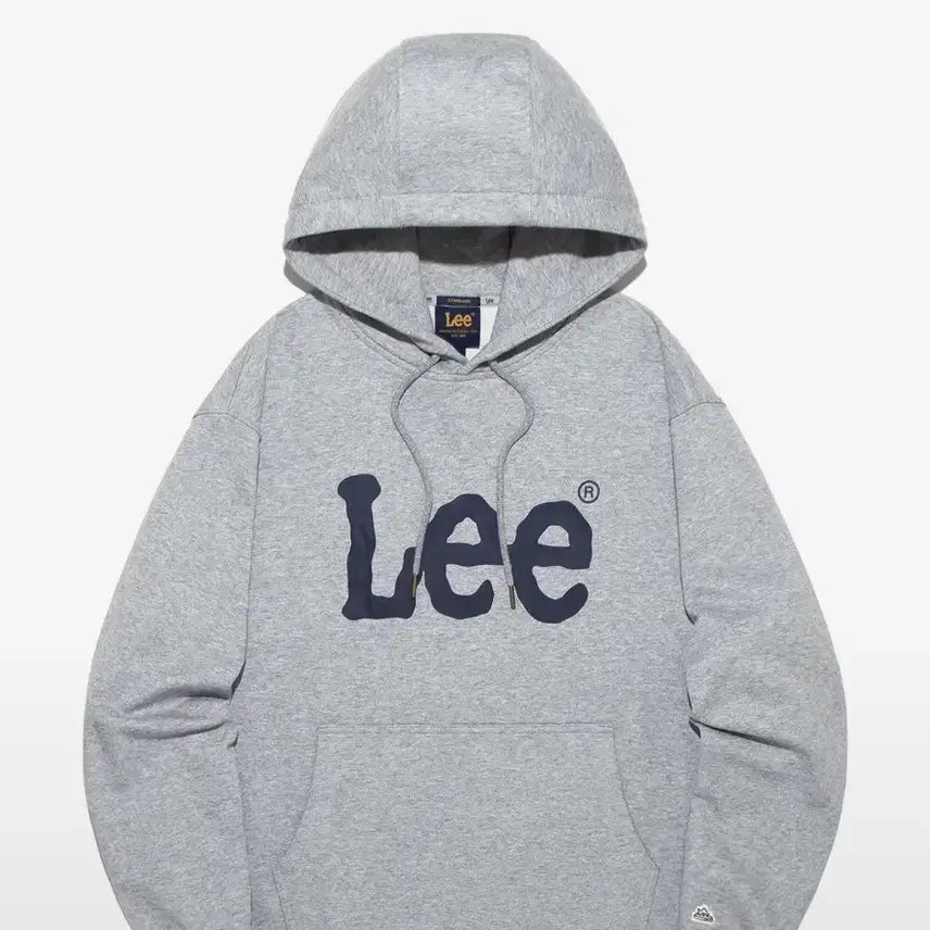 [BUNJANG] Lee Big Twitch Logo Hoodie Grey / Lee 빅 트위치 로고 후드 티셔츠 그레이 회색