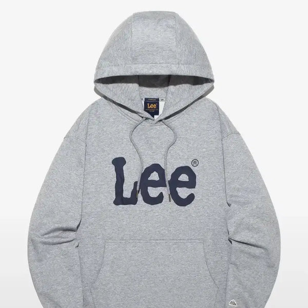 [BUNJANG] Lee Big Twitch Logo Hoodie Grey / Lee 빅 트위치 로고 후드 티셔츠 그레이 회색