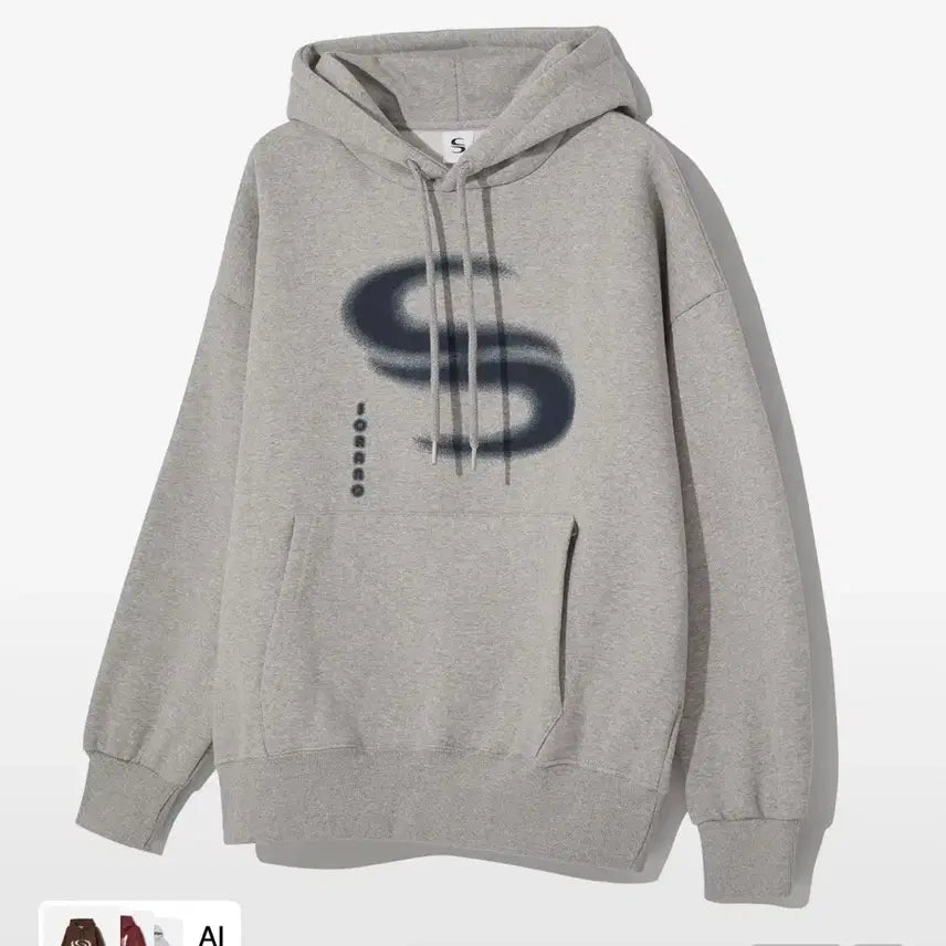 [BUNJANG] SORANO Basic Logo Hoodie Grey / 소라노 그레이 회색 후드티 SORANO Basic Logo HOODIE