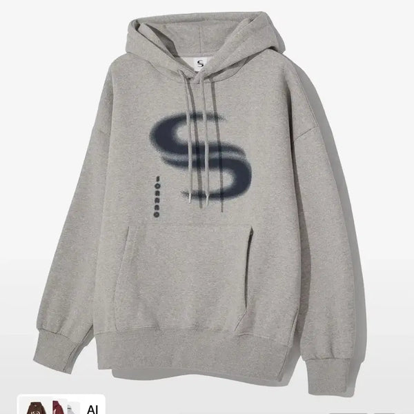 [BUNJANG] SORANO Basic Logo Hoodie Grey / 소라노 그레이 회색 후드티 SORANO Basic Logo HOODIE