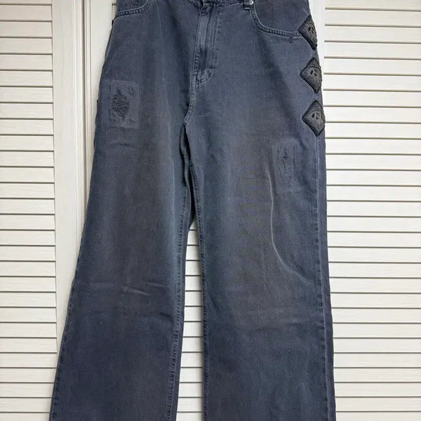 [BUNJANG] Polilu Hank Narrow Goshima Denim Pants Blue Grey / (2) 폴리테루 행크 내로우 고시마 데님 팬츠 블루 그레이
