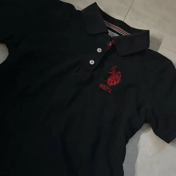[BUNJANG] USPA Polo Black Collar T-shirt / USPA 폴로 블랙 카라티