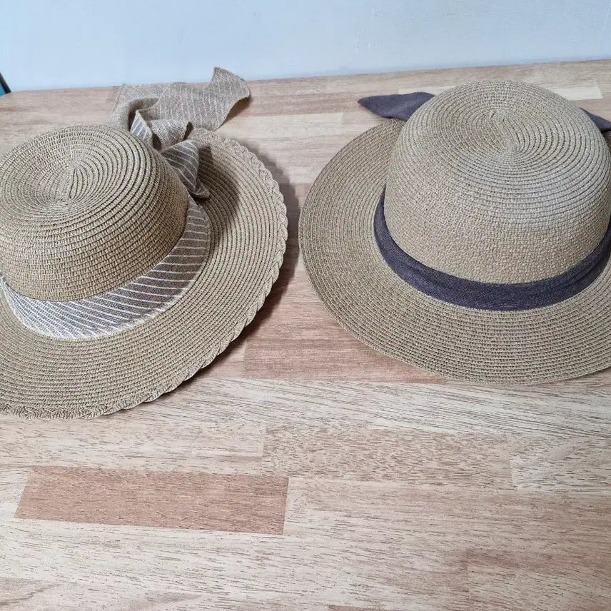 [BUNJANG] Summer Straw Hat Set (2 pcs) / 여름 밀짚모자 2개 세트