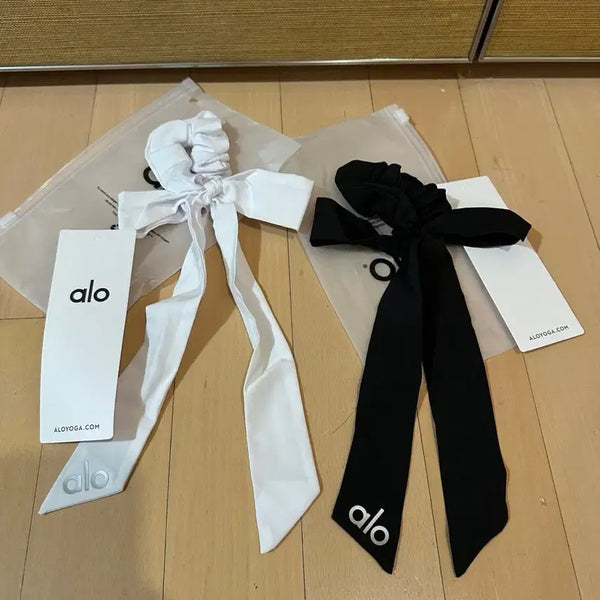 [BUNJANG] Alo Yoga Hair Scrunchie Black/White / 알로요가 헤어 슈슈 블랙/화이트