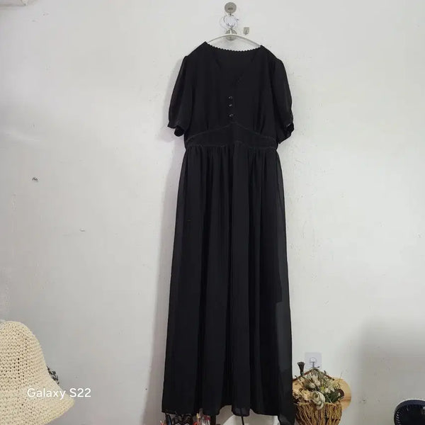 [BUNJANG] Chiffon Black Dress / 쉬폰블랙 원피스
