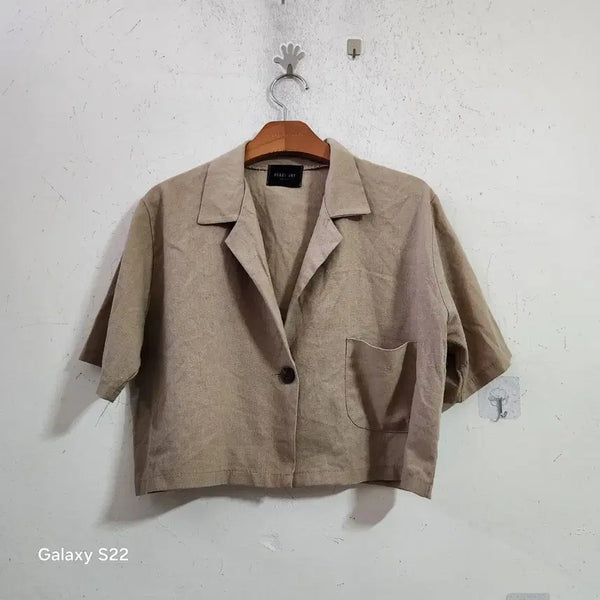 [BUNJANG] Cropped Jacket Beige / 크롭 자켓 베이지