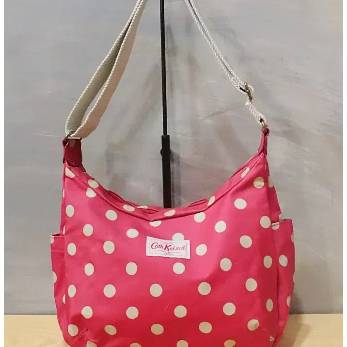 [BUNJANG] Cath Kidston PVC Cotton Polka Dot Shoulder Bag / 캐스키드슨 PVC 코튼 도트 숄더백