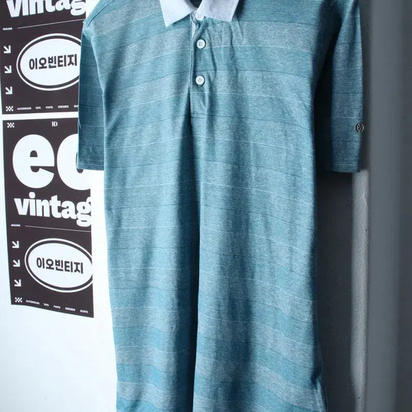[BUNJANG] Bogner Men's Stripe Performance Short Sleeve Polo Shirt XL / (XL) 보그너 반팔 카라 티셔츠 골프 기능성 스트라이프-H36847
