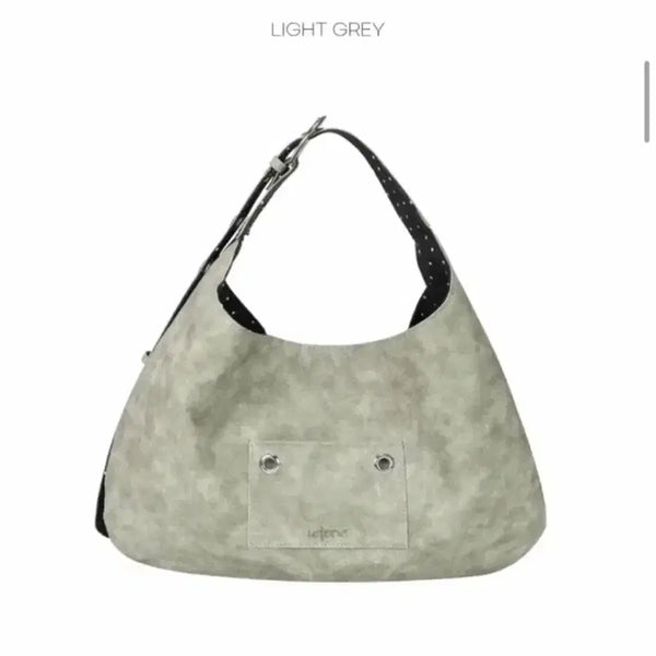 [BUNJANG] Letterly Buckle Reversible Shoulder Bag Light Grey/Dot / 레터리 버클 리버시블 숄더백 라이트그레이/도트