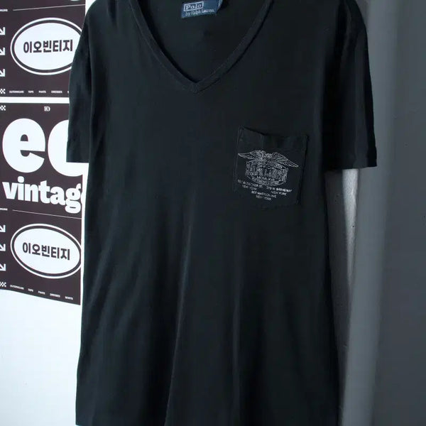 [BUNJANG] Polo Ralph Lauren Short Sleeve Pocket T-Shirt Black / (L-XL) 폴로 랄프로렌 반팔 티셔츠 포켓 블랙-H36850