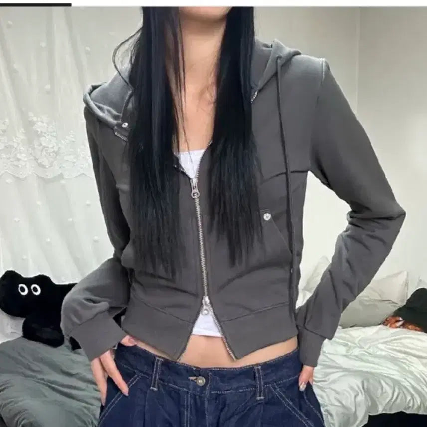 [BUNJANG] ROMONT Eyelet Hoodie Zip-Up / 로몬 아일렛 후드집업 에이블리 급처