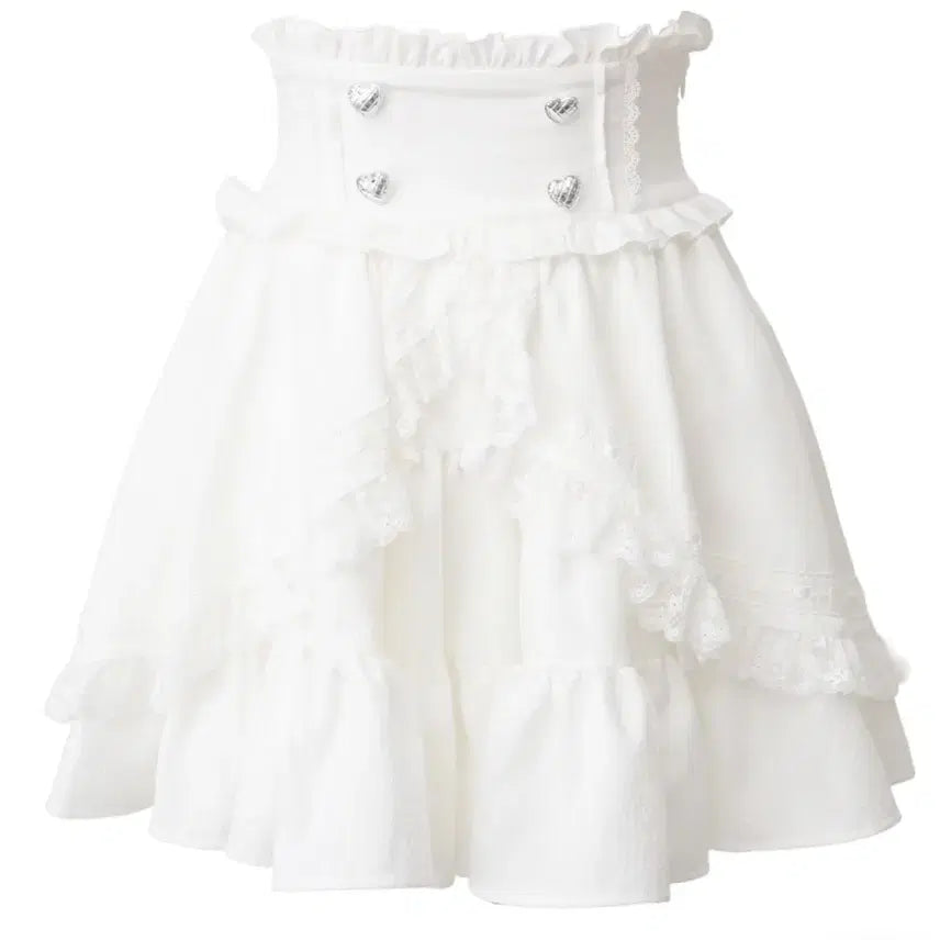 [BUNJANG] Dear My Love Frill Ladder Lace Skirt / 디마럽 카슈쿨 프릴 사다리 레이스 스커트 디어마이러브 양산형 양지뢰 지뢰계