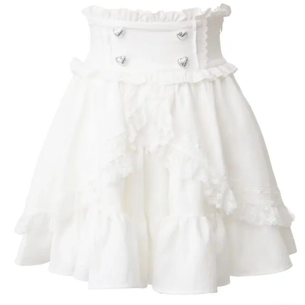 [BUNJANG] Dear My Love Frill Ladder Lace Skirt / 디마럽 카슈쿨 프릴 사다리 레이스 스커트 디어마이러브 양산형 양지뢰 지뢰계