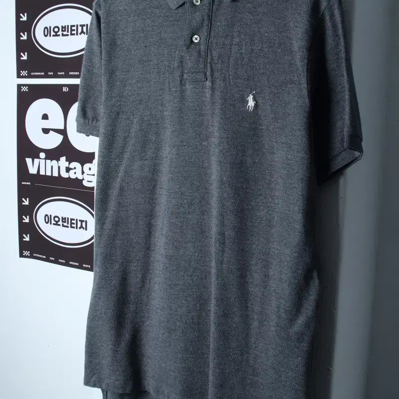 [BUNJANG] Polo Ralph Lauren Short Sleeve Polo T-Shirt Grey / (L-XL) 폴로 랄프로렌 반팔 카라 티셔츠 그레이 무지-H36757