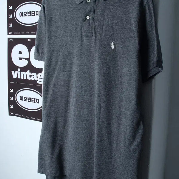 [BUNJANG] Polo Ralph Lauren Short Sleeve Polo T-Shirt Grey / (L-XL) 폴로 랄프로렌 반팔 카라 티셔츠 그레이 무지-H36757