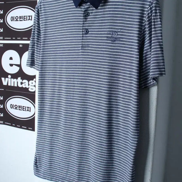 [BUNJANG] Henry Cotton Short Sleeve Collar T-Shirt Navy / (M-L) 헨리코튼 반팔 카라 티셔츠 골프 기능성 네이비-H36762