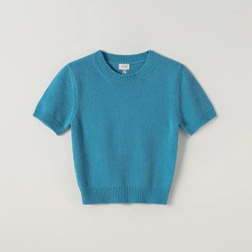 [BUNJANG] SIEN Amy Crop Knit (Turquoise Blue) / 시에 에이미 크롭 니트(터콰이즈 블루)