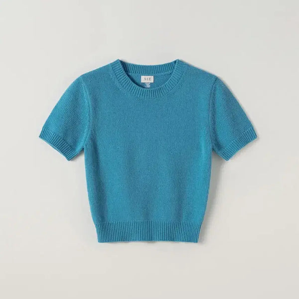 [BUNJANG] SIEN Amy Crop Knit (Turquoise Blue) / 시에 에이미 크롭 니트(터콰이즈 블루)