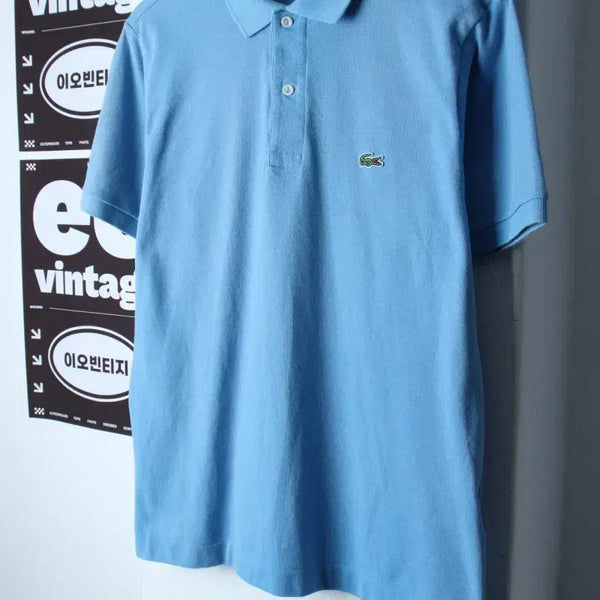 [BUNJANG] Lacoste Short Sleeve Polo T-Shirt Small Logo Light Blue / (M-L) 라코스테 반팔 카라 티셔츠 스몰로고 연블루 올드스쿨-H36765