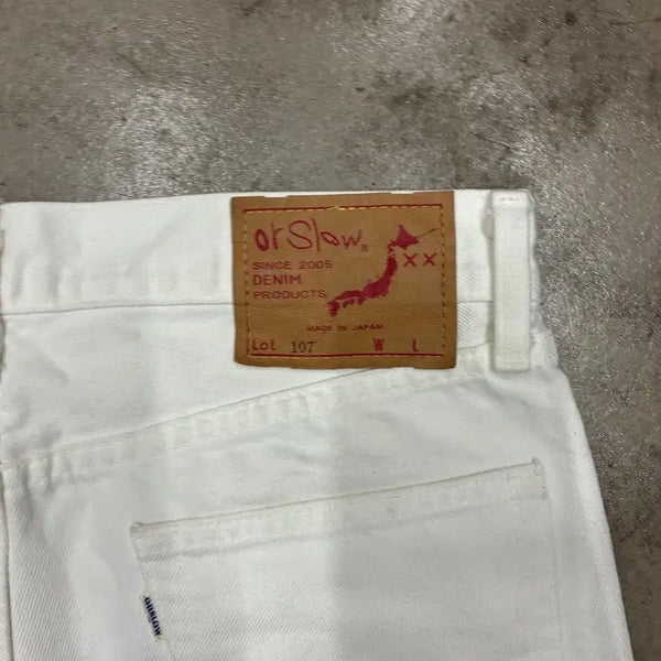[BUNJANG] Orslow Ivy Fit Japan Made White Denim Pants / 오어슬로우 아이비 핏 재팬 메이드 화이트 데님 팬츠