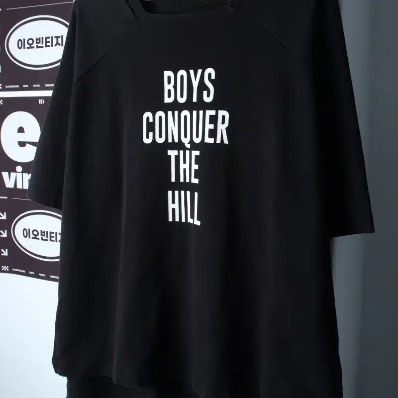 [BUNJANG] Studio Tomboy Oversized Lettering Sweatshirt T-Shirt (Heavy) / W(F) 스튜디오 톰보이 반팔 티셔츠 오버핏 레터링 스웻 헤비-H36774