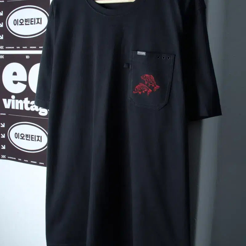 [BUNJANG] Columbia Big Size Pocket T-Shirt XL-2XL Black / (XL-2XL) 컬럼비아 반팔 티셔츠 빅사이즈 포켓 블랙-H36775