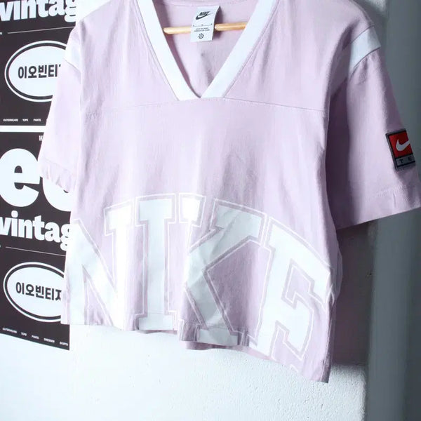 [BUNJANG] Nike Big Logo Cropped T-Shirt Lilac / W(M-L) 나이키 반팔 티셔츠 빅로고 연보라 크롭 팀팩-H36780