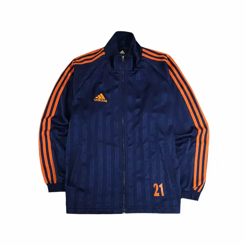 [BUNJANG] Adidas 00s JP Shadow Stripe Track Top Navy/Orange / 00s 아디다스 JP 네이비 오렌지 섀도 스트라이프 트랙탑