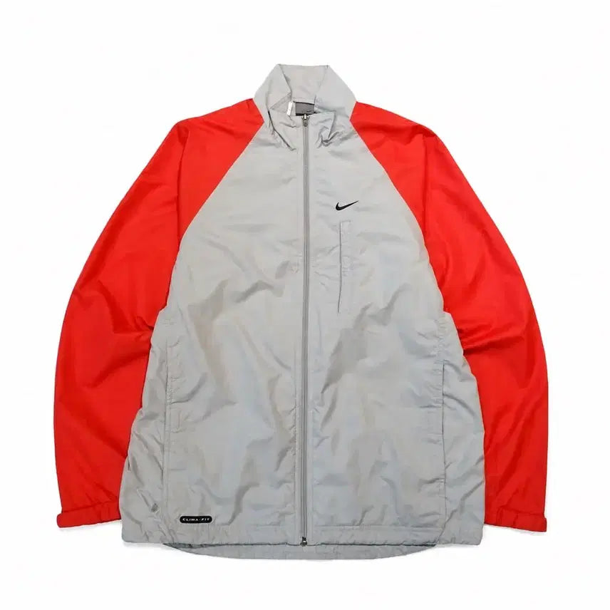 [BUNJANG] Nike Clima-fit Color Block Windbreaker / 00s 나이키 Clima-fit 그레이 레드 배색 바람막이