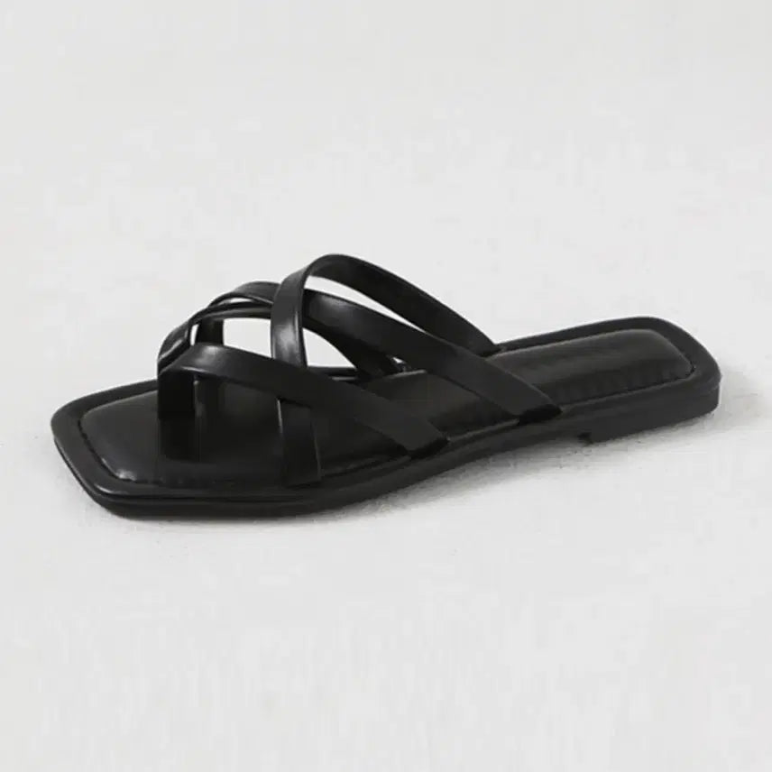 [BUNJANG] Simple Strap Sandals Black / 심플 스트랩 샌들 블랙(새상품)