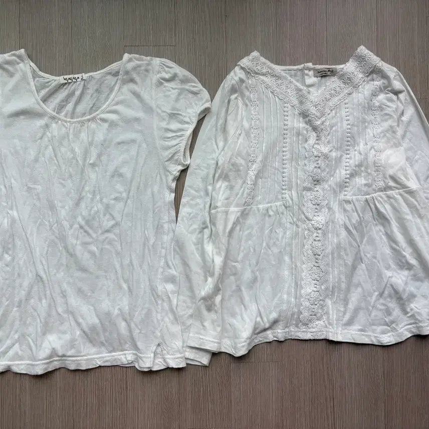 [BUNJANG] Samansamos2 Embroidered Long Sleeve T-Shirt + Short Sleeve T-Shirt / samansamos2 사만사모스 자수 긴팔티+sm2반팔티